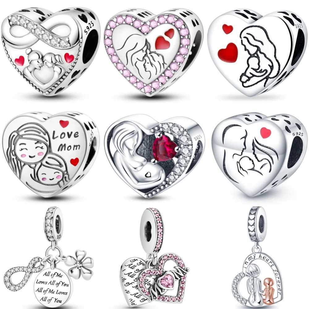 Hot Sale 925 Sterling Silver Mothers Day Gift Series Charms Beads Fit Original Fine Bracelets S925 DIY Jewelry Accessories XJ250607