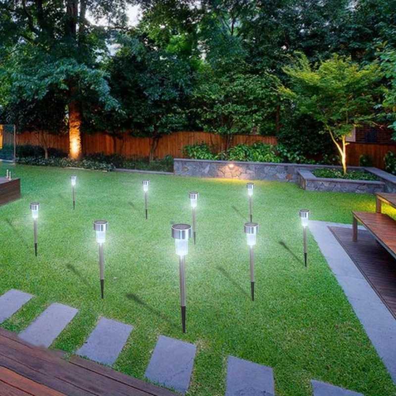 24 PCS LED Solar Powered Outdoor Lawn Lights Garden Path Landscape Path Decor W250607