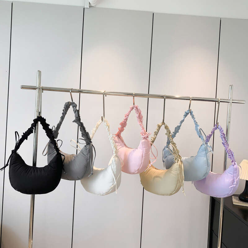 Korean Style Fashion Pleated Dumpling for Women 2025 New Simple Underarm Solid Color Casual Shoulder Crossbody Bag