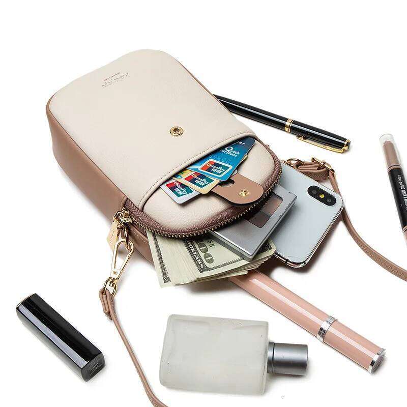 Spring summer new mobile phone bag female Japanese and South Korean PU soft small fresh high-grade fashion zipper large MASA