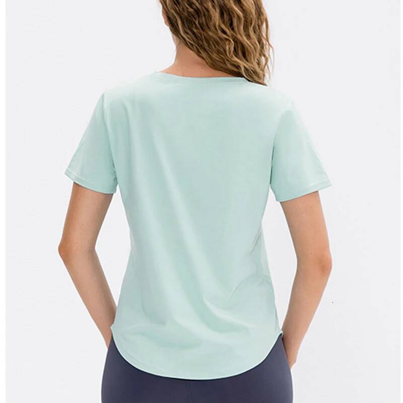 Customize Women Breathable Sport T Shirts Quick Dry Gym Fiess Loose Yoga Tops Short Sleeve Stretch Running Sportswear