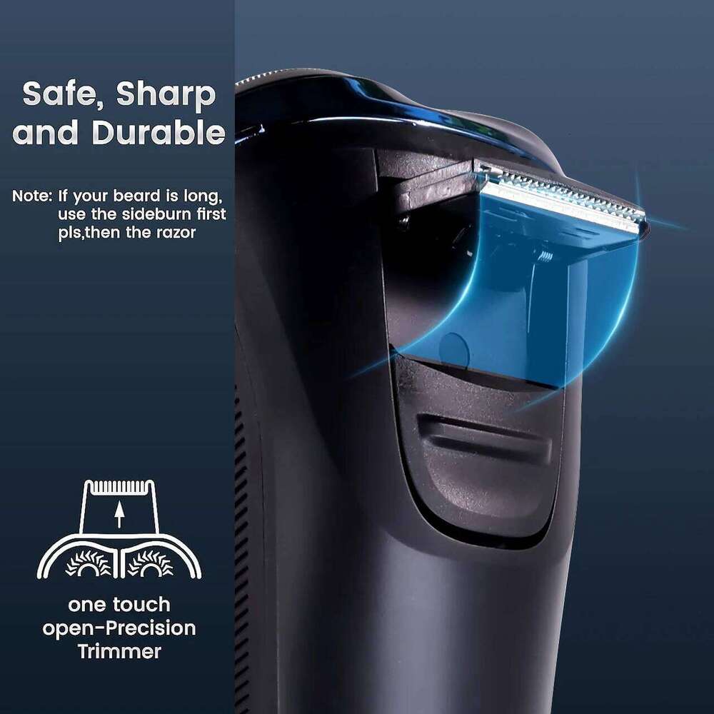 Hatteker Smart Shaver Upgrade Your Grooming Game 3 Flexible Heads LED Screen Fast Charging Perfect For Sensitive Skin Ht-906