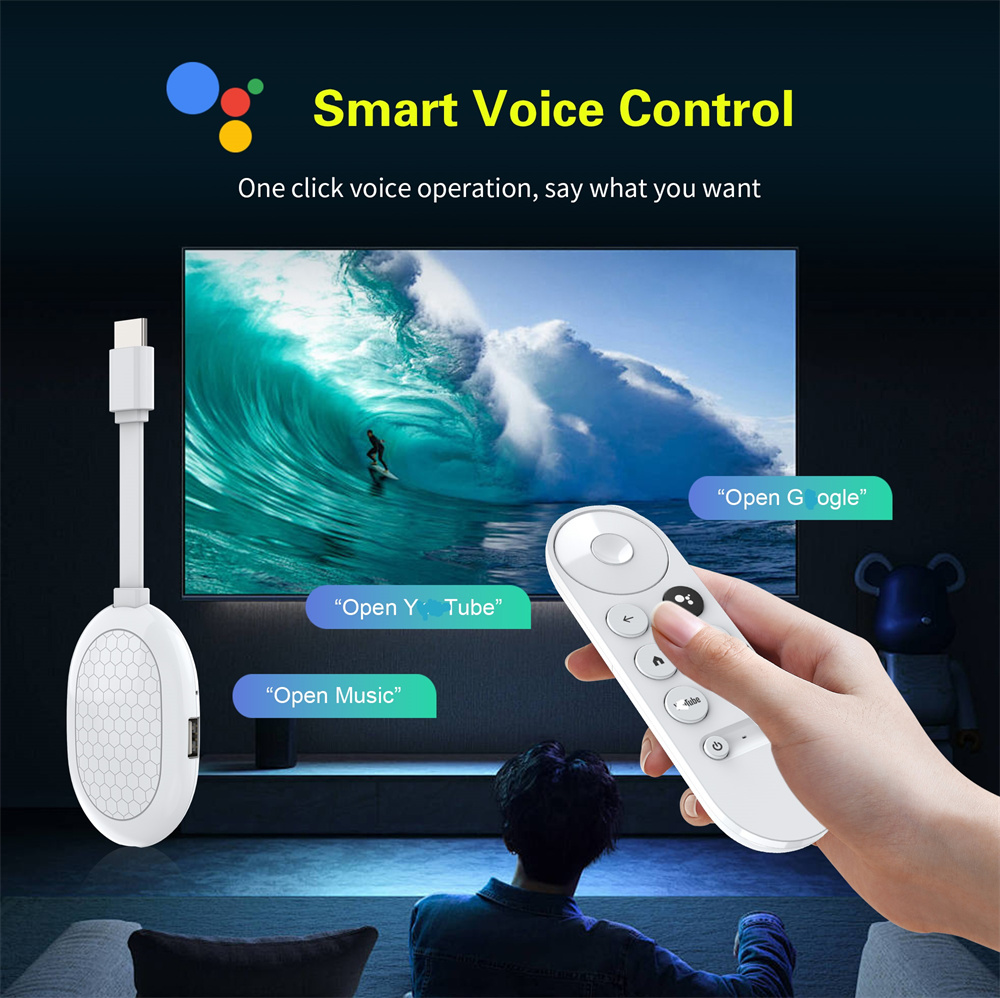 Mortal High Performance Wireless HD Android 14 Smart Home TV Stick Q2S AllWinner H313 Wifi6 BT5.X Voice Remote Control TV Box