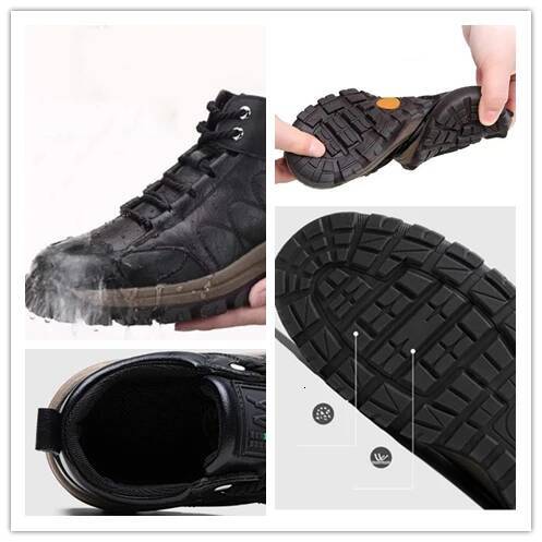 Ddmyoutdoor Men S Casual Leather Winter Warm Thick Sole Comfortable Hiking Shoes Safe Wearable Outdoor Sneakers Erkek Spor Ayakkab Outdoor Shoes