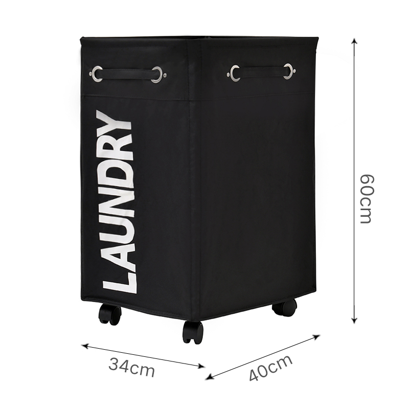 Large capacity foldable dirty clothes basket with wheels