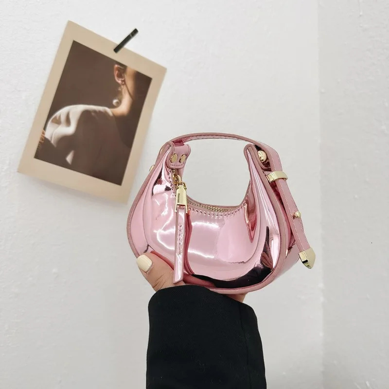 Laser Glossy Patent Leather Women Crossbody Bag for Tote Mother Kids Bags Girl Purses and Handbags 250605