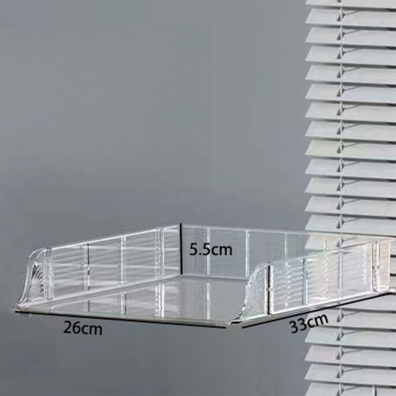 tripletier transparent plastic desktop organizer with storage shelves