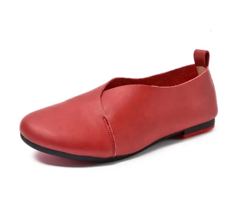 ddmyoutdoor Genuine Leather Women S Simple Commute Flat Comfortable Large Size Ladies Non Slip Mother Shoes Chaussure Femme Outdoor Outdoor Shoes