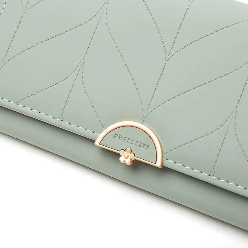 spring new long purse Japanese and South Korea small fresh plaid buckle folding hold bag large capacity women's mul MASA