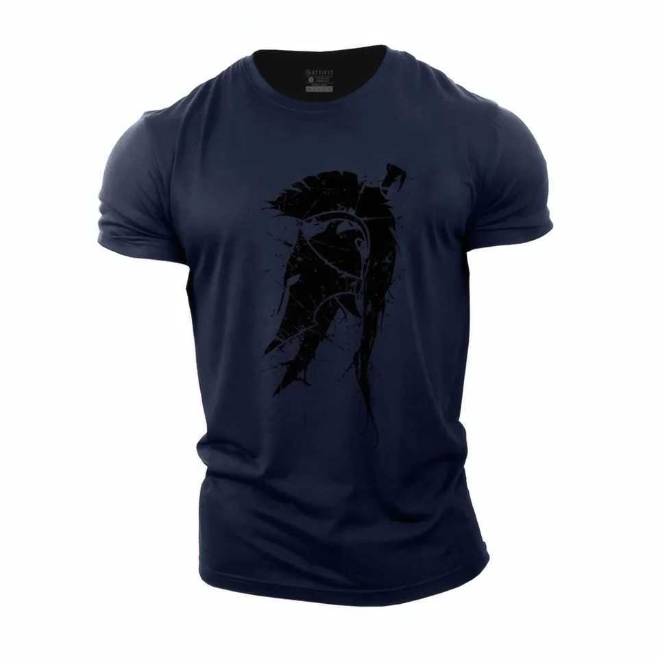 Mens Short-Sleeved T-Shirt Spartan 3D Patterned Shirt Round-Neck Top Large-Sized Garment 2025 Mens Casual Top W250607