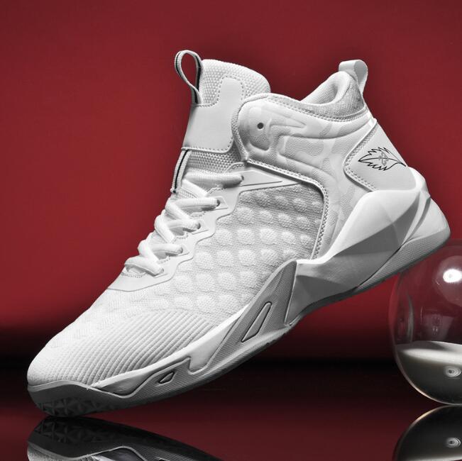 Four Seasons Men's Shoes Basketball Shoes Flyknit Mesh Breathable Mid Top Training Shoes Cross border Foreign Trade Men's Sports Shoes Z 6.5