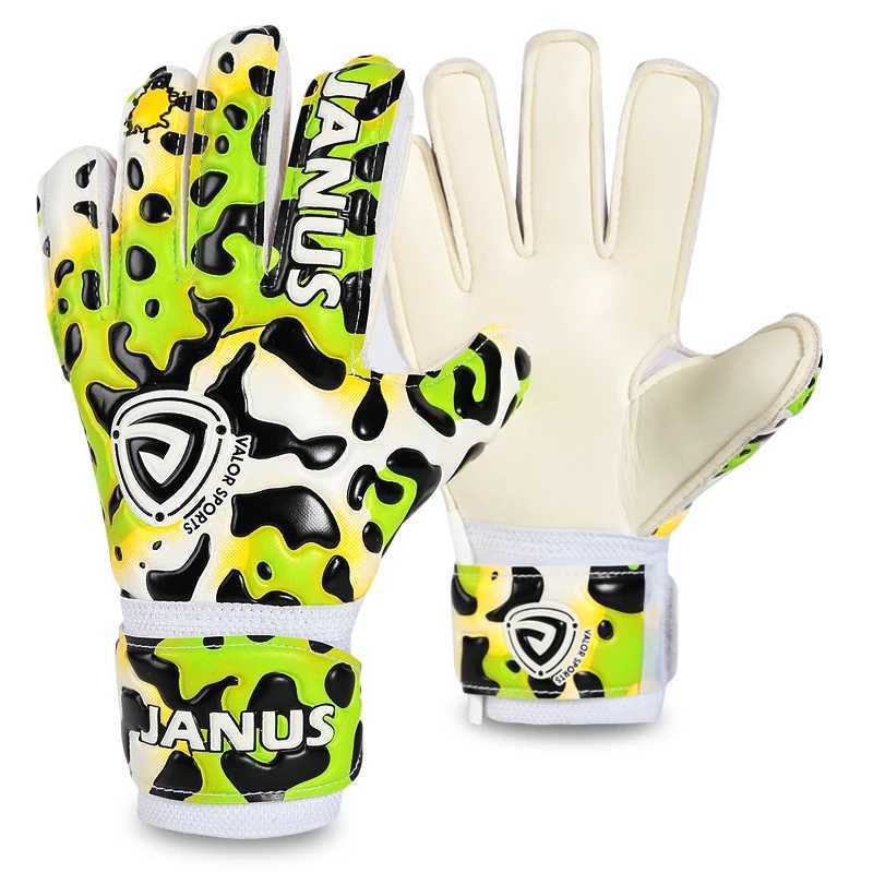 Professional Children Finger Protection Outdoor Latex Thickened Soccer Goalkeeper Gloves Leopard Printed Goalie Gloves XJ250606