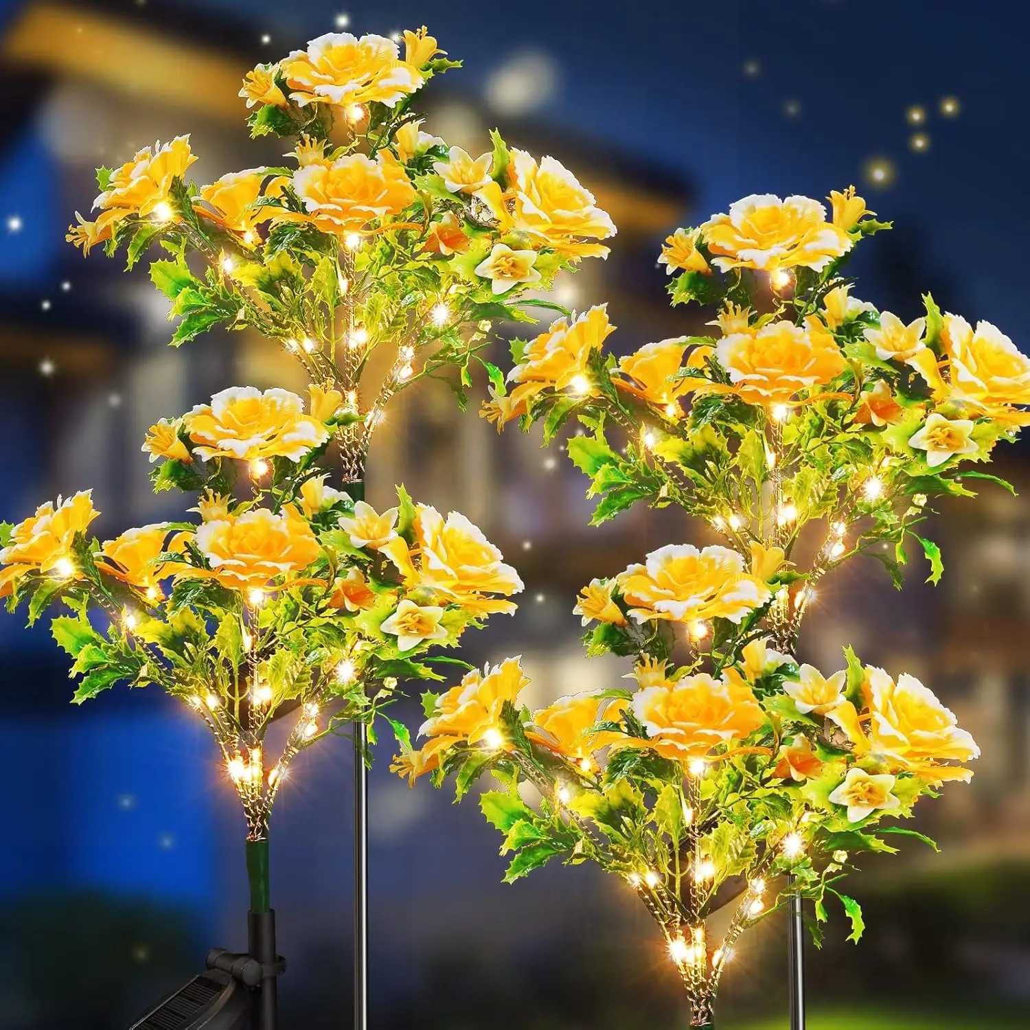7-head Seaside Flower Solar Garden Light Outdoor Waterproof Simulated Flower LED Decorative Courtyard Lawn Decorative LightXJ250606