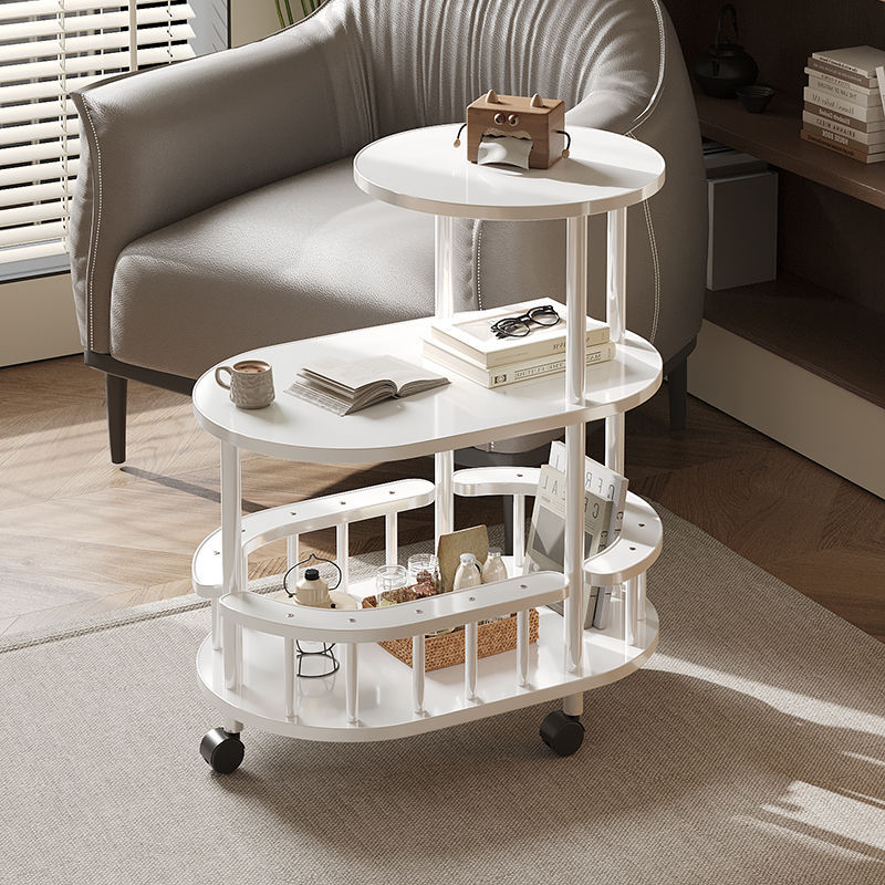 B6074 Living room side table solid wood movable sofa side cabinet coffee table small apartment