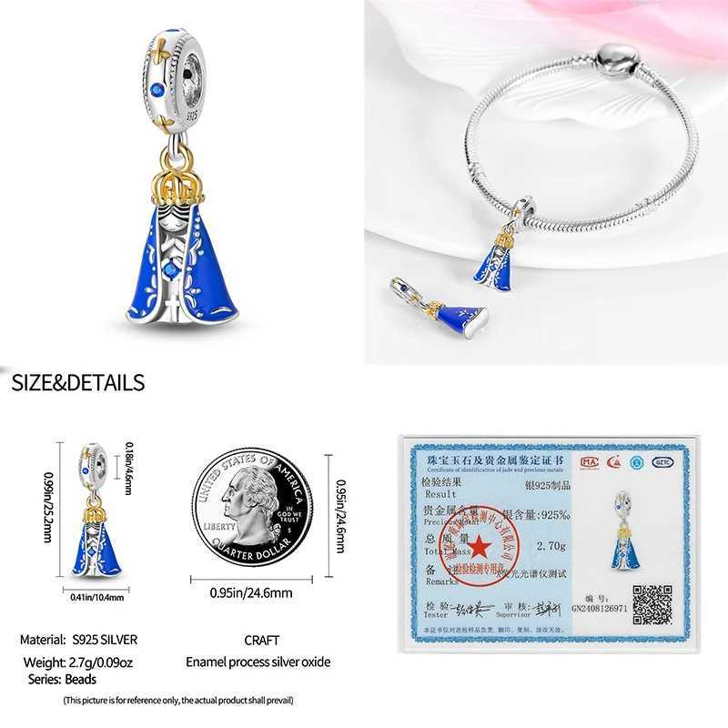 100% 925 Sterling Silver Holy Maiden Cross Sun Godd Luck Bling Charms Beads Fit Pan Original Bracelets DIY Jewelry GiftsXJ250607