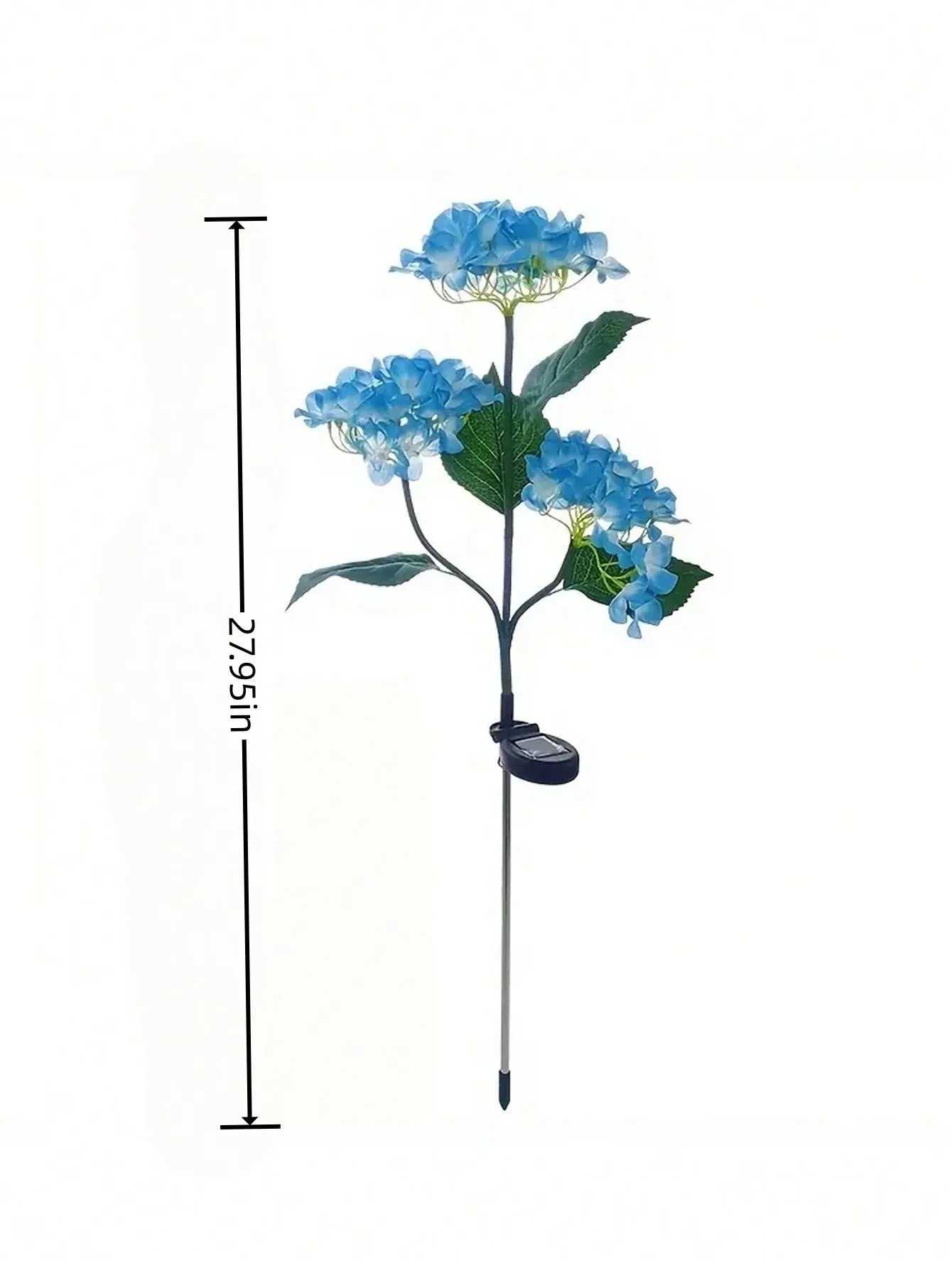 1PC Solar Hydrangea Lights With 3 Heads LED Artificial Flower Lights Used For Outdoor Yard Garden Lawn Fence Pathway Decoration W250607