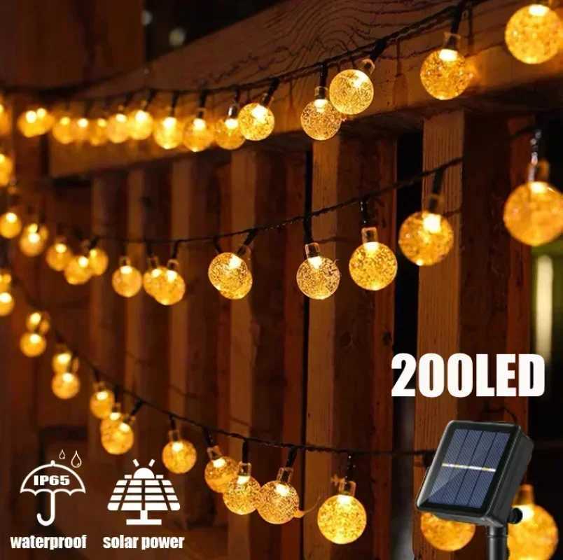 20/100 LED Solar Light Outdoor IP65 Waterproof String Fairy Lamps Solar Garden Garlands Christmas Decoration 5M 12MXJ250606