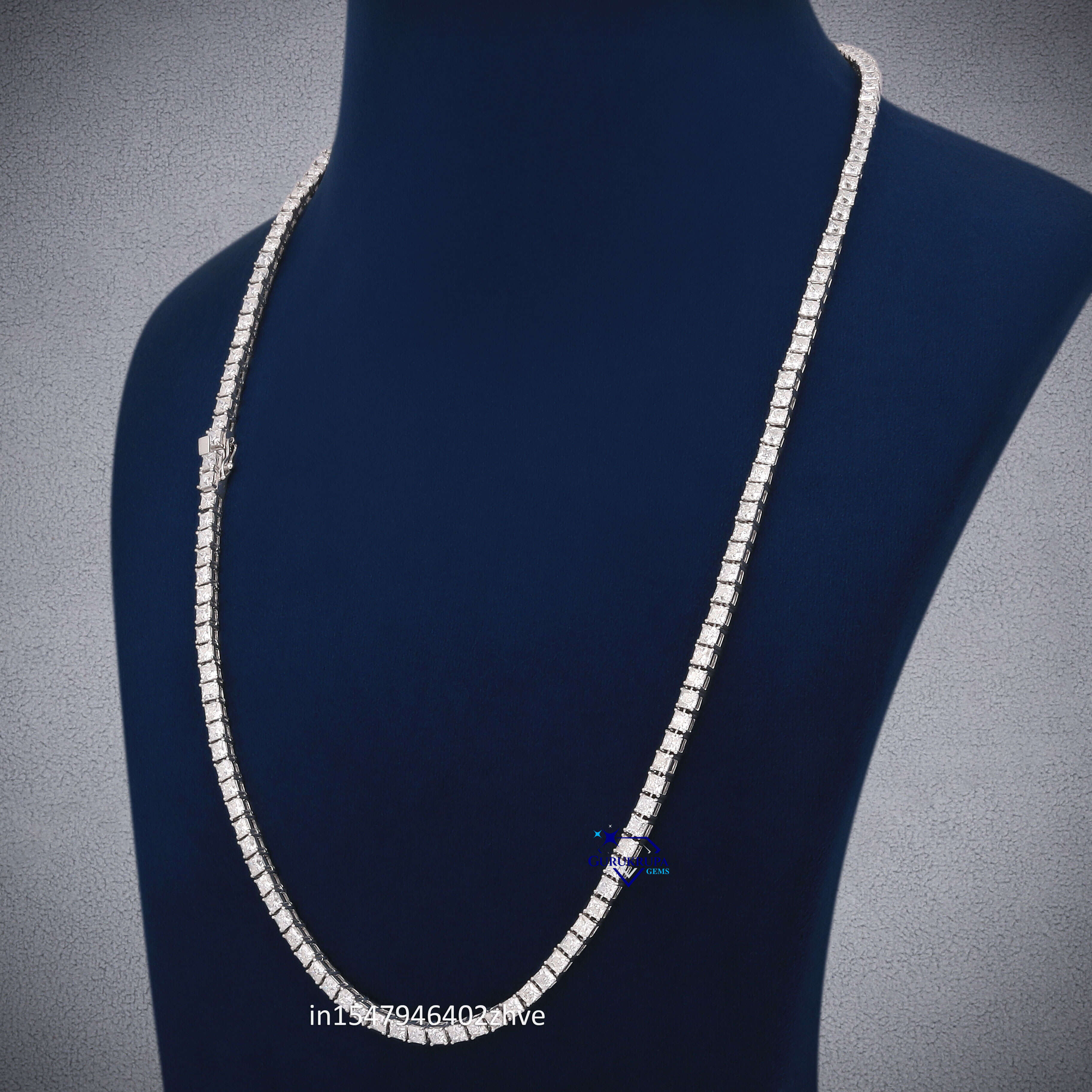 Hot Sale High Quality 925 Sterling Silver D VVS Moissanite Tennis Chain Necklace Gold Princess Cut for Men Women Hip Hop Style