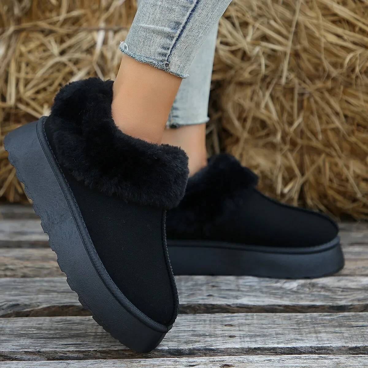 Ddmyoutdoor New Thick Sole Sheepskin Wool Anti Slip Snow Fashion Mini Warm Thickened Women S Boots Outdoor Shoes