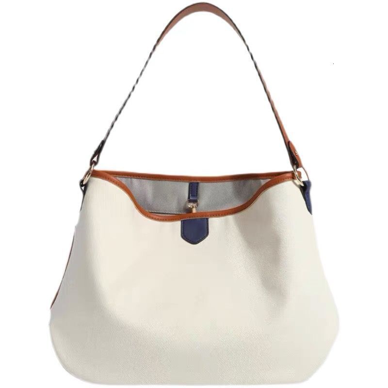 designer College Student Backpack Bag for Women Versatile Color-Block Large Capacity Crossbody Bag Commuter Shoulder Bag Canvas Patchwork Tote Bag