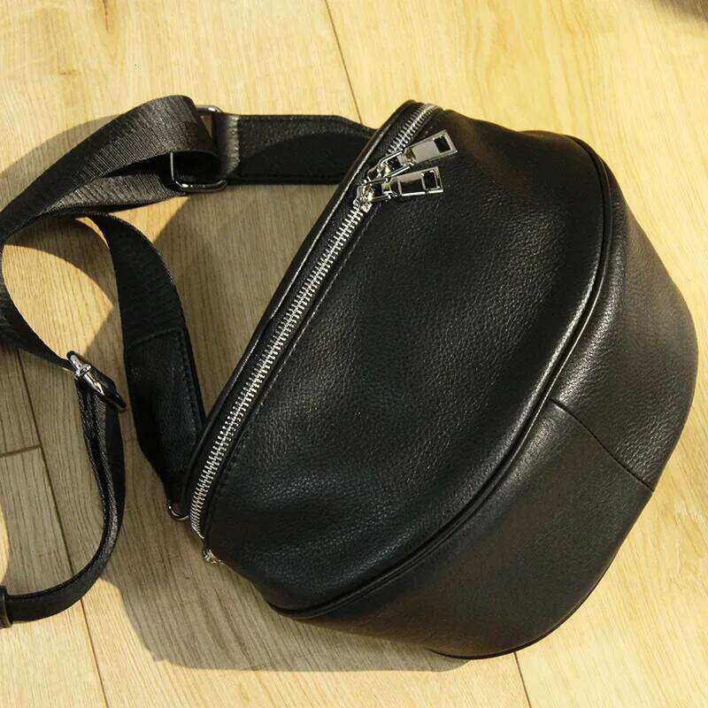 MESOUL Saddle Style Genuine Leather Women Chest Bag Fashion Hot Selling Multi-Functiona Solid Zipper Shoulder Bag&Crossbody Bags 2025/06/07
