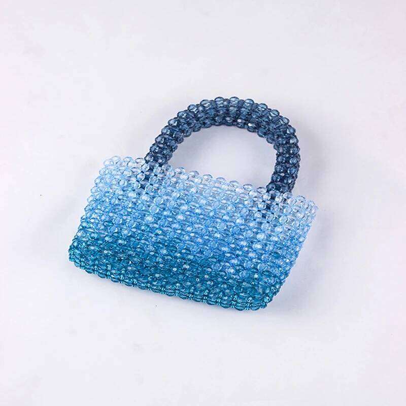 New Transparent Bags Women Summer Bead Acrylic High Quality Hand-Woven Fashion Woven Beach Bag Exquisite Purses