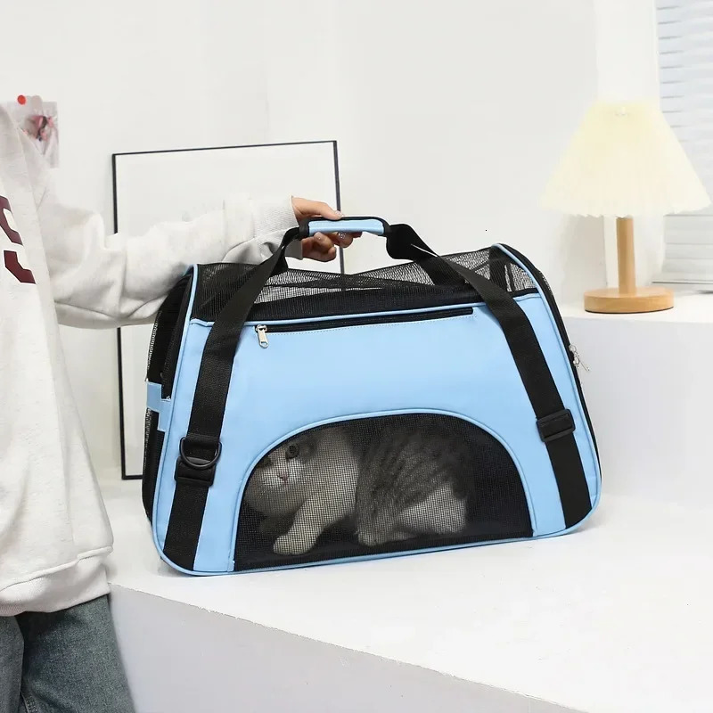 Cat Bags Portable Dog Bag Mesh Breathable Bags for Small Dogs Foldable Cats Handbag Travel Pet Bag Handbag 250603