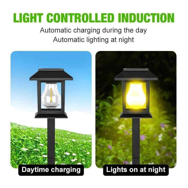 1-4Pcs LED Solar Lawn Lamp Outdoor Waterproof Lighting Courtyard Solar Powered Light for Garden Pathway Green Belt Decoration XJ250606