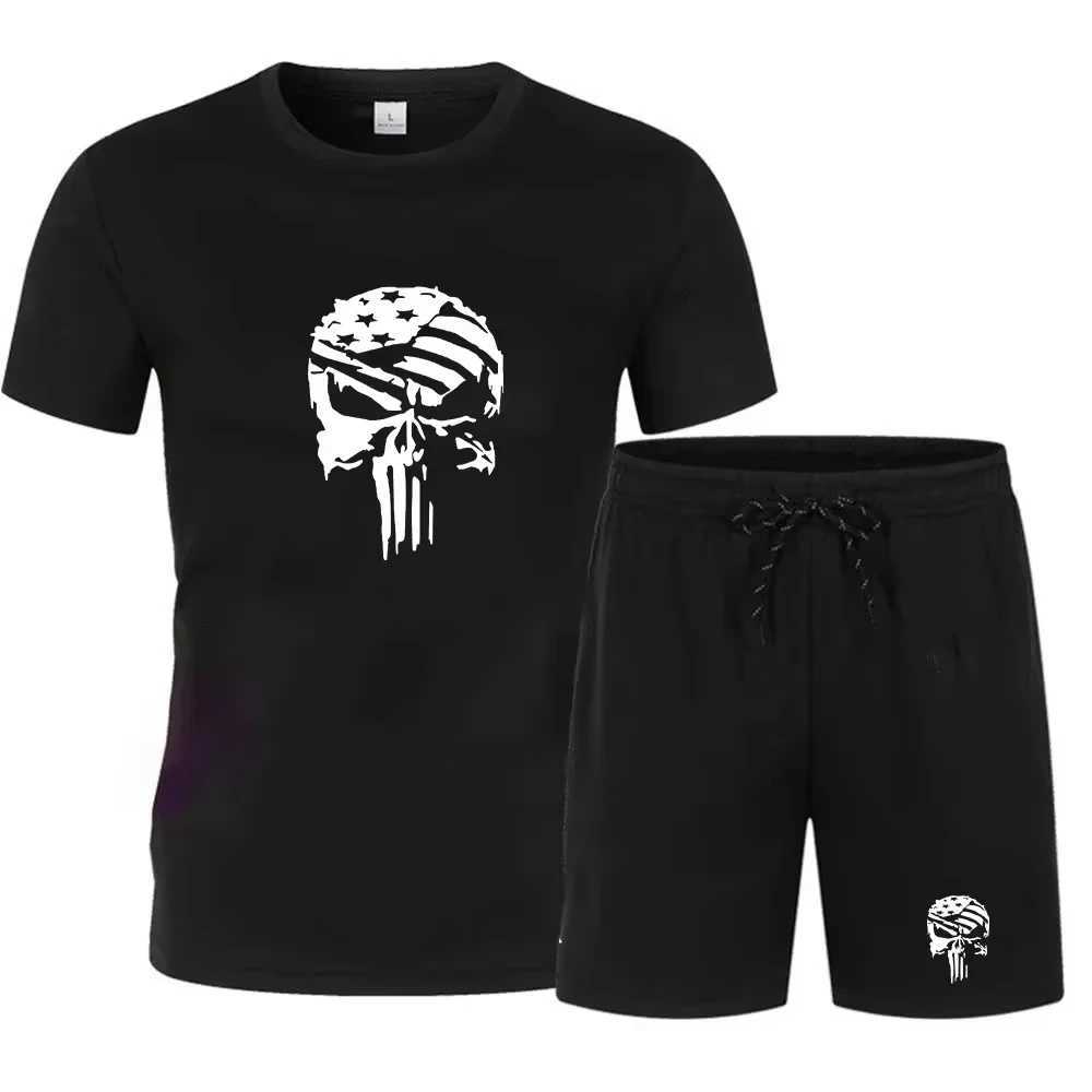 Fashion Two-Piece Sportswear Quick-Drying Casual Comfortable T-Shirt Shorts Suit Mens Clothing Mens Breathable Fitness Clothes W250609