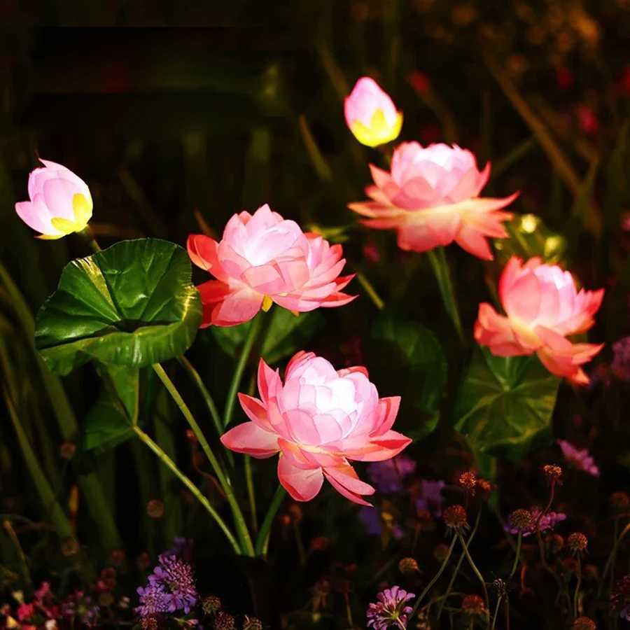 LED Solar Lotus Field Plug-in Light Landscape Lawn Balcony Atmosphere Courtyard LightXJ250606