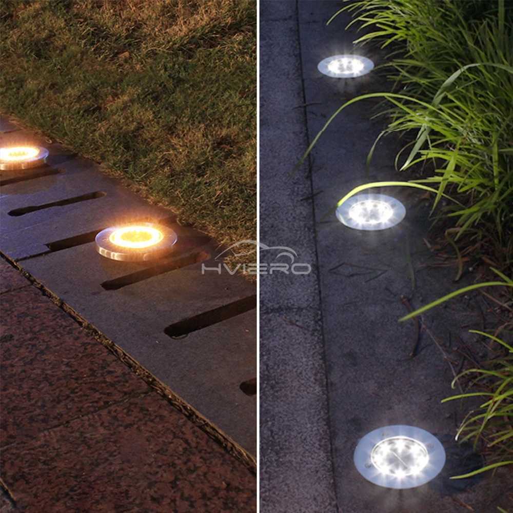 Buried Lawn Lights 8LED Solar Outdoor Garden Waterproof Decorative For Path Park Way Yard Floor Under Ground Spot Lamp Highlight W250607
