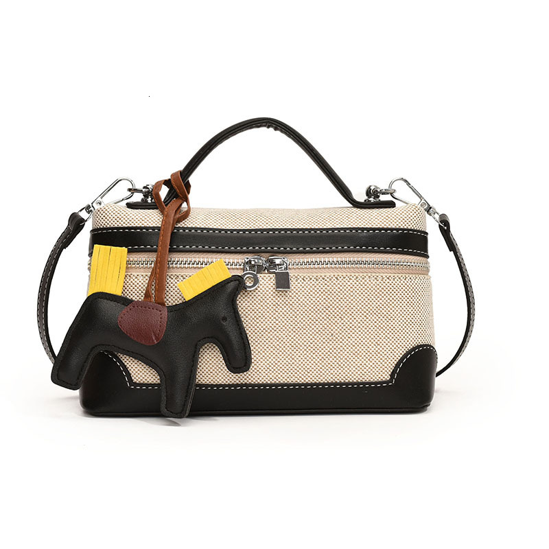 designer Canvas Box Bag Women's Bag 2025 New Fashion Trendy Handbag Casual Versatile Crossbody Shoulder Bag