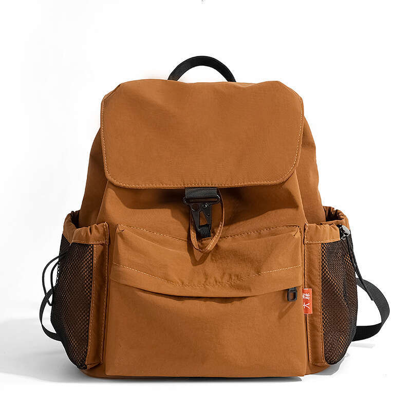 Korean Style Women 2025 New Casual Solid Color Travel for College Students Flip Cover School Bag Large Capacity Backpack