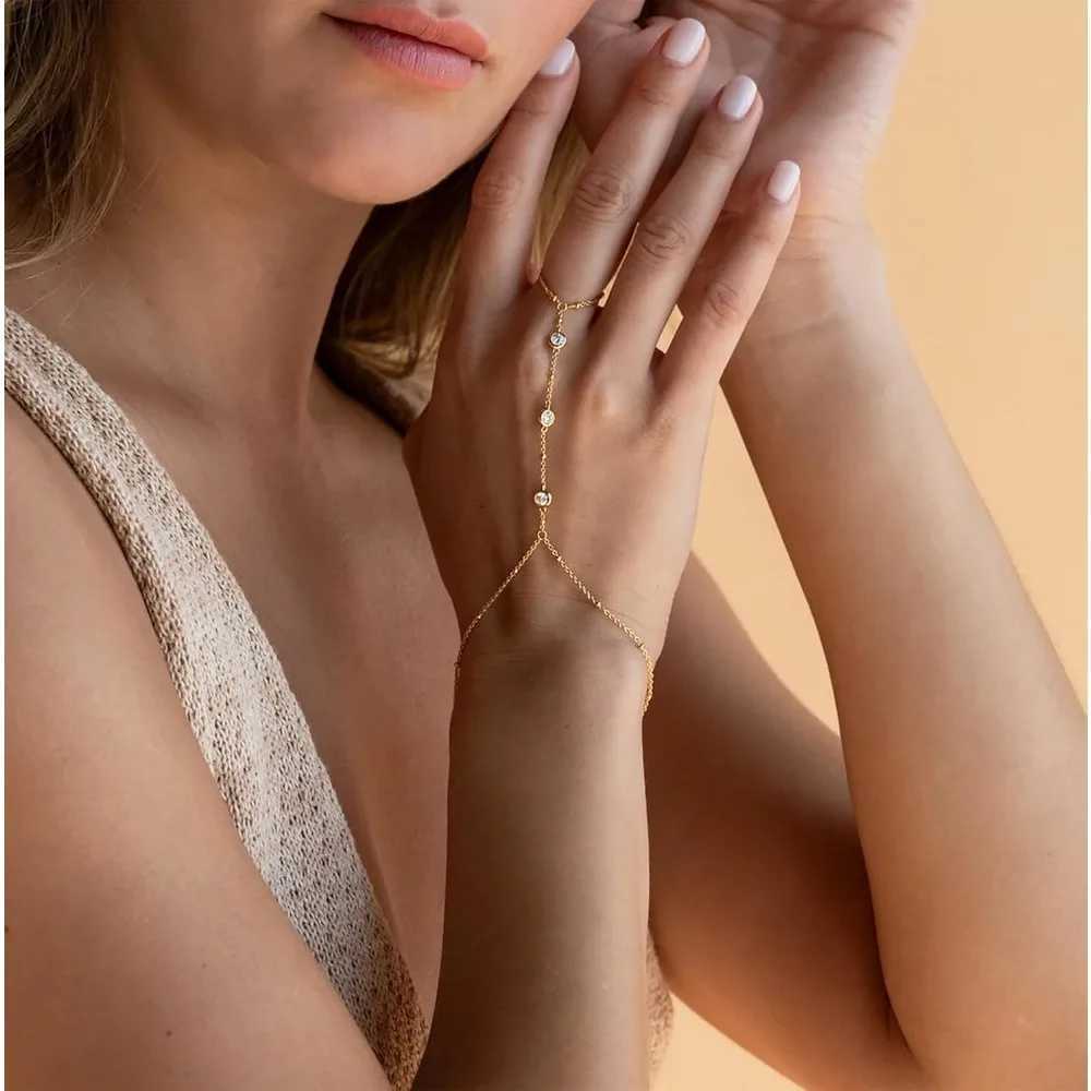 Gold Bracelets for Women Waterproof 14K Real Gold Jewelry Sets Trendy Thin Dainty Stackable Cuban Link Paperclip Chain Bracelet W250606