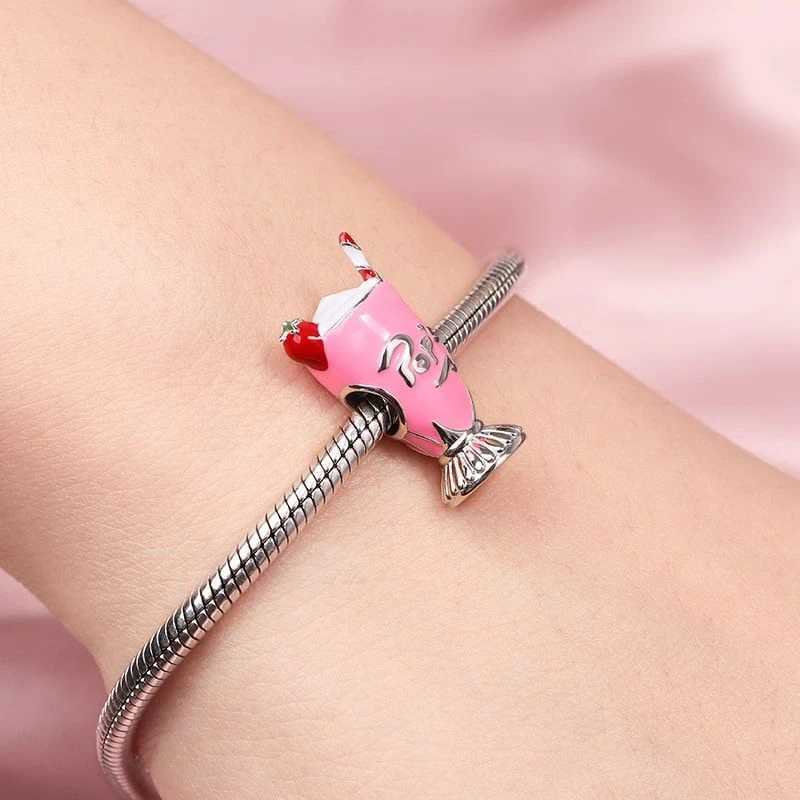 New S925 silver backpack coffee cup cream charm pendant is suitable for original bracelets necklaces DIY jewelry accessories XJ250607