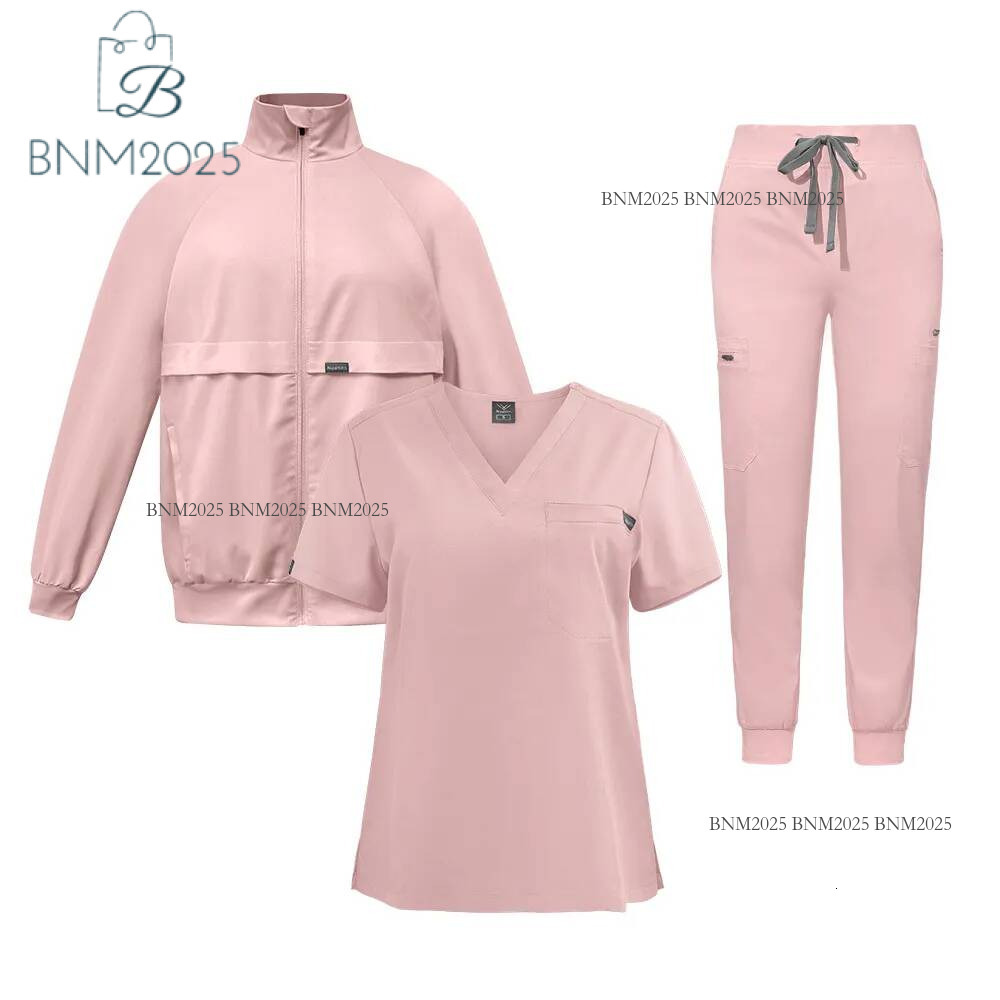 Womens Three Piece Pants Fig Scrub Set Zip Up Undefined Arrival Product High Elasticity Long Washable Versatile Solid Ventilation Figs Scrubs Set 143