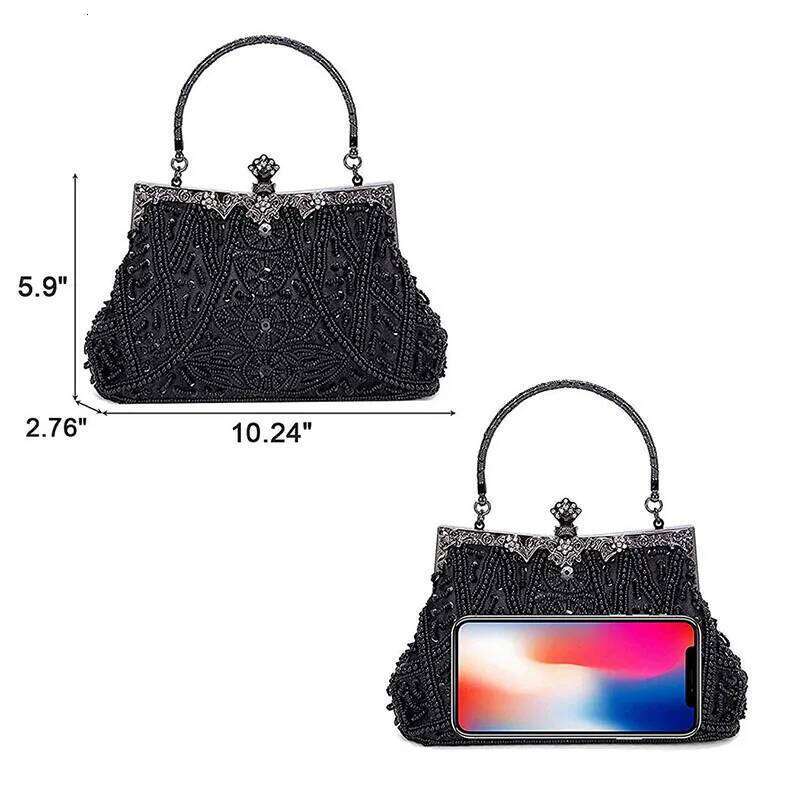 Vintage Handbag Female Evening Dark Blue Party Purses And Handbags Designer Womens Clutch Crossbody Bags Sac A Main