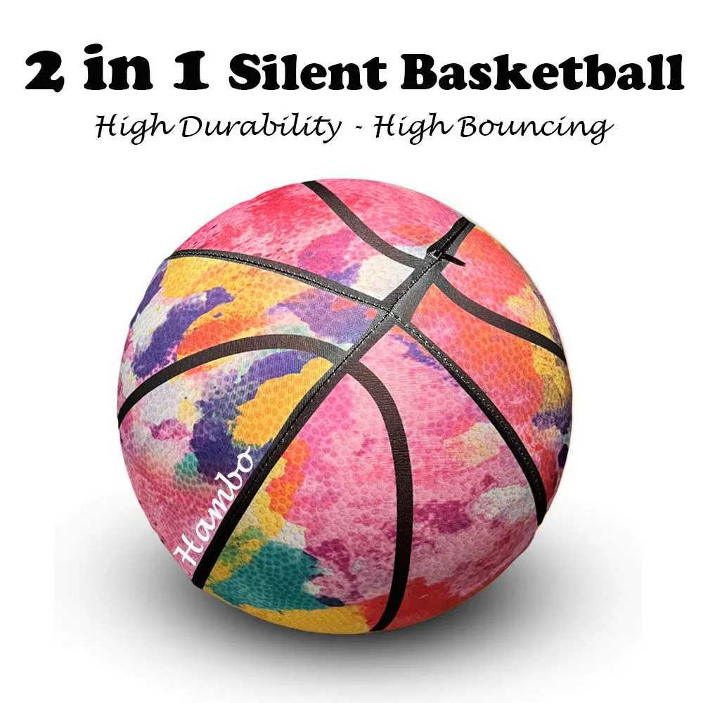 Fabric Cover Silent Basketball Number 7#/5#/3# Durable Airless Foam Basketballs Dribble Quiet Indoor Basketball Hoop Sports Articles XJ250606