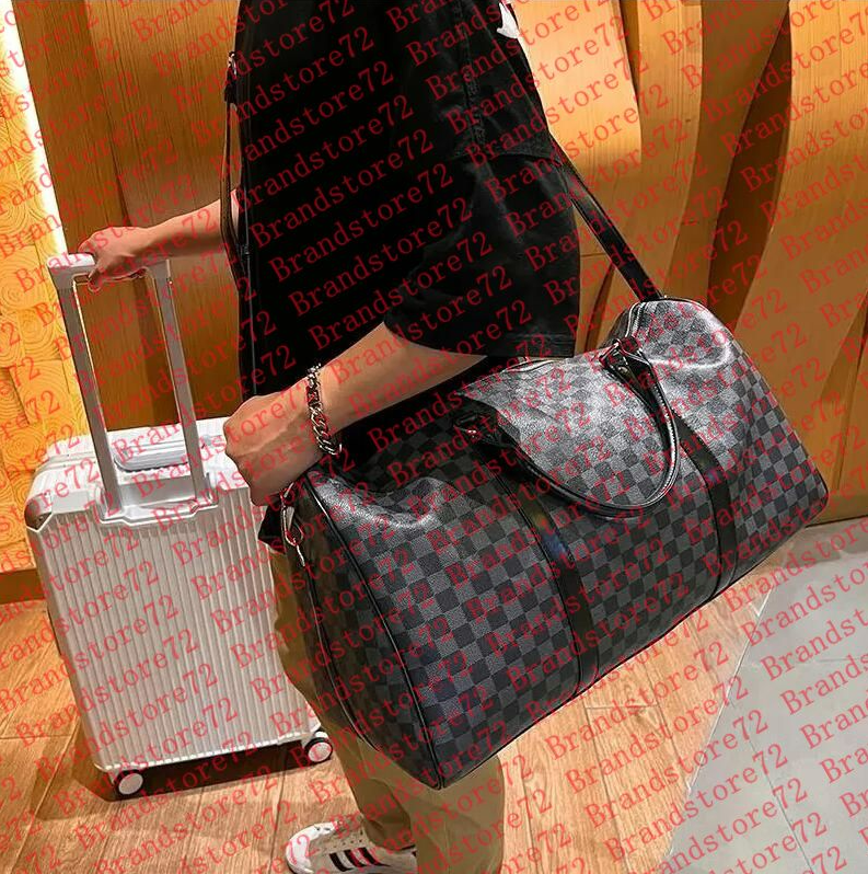 2025 Luxurys Fashion Duffel Women Mens Designer Travel Bag Clutch on Luggage Bag Man basketball totes keepall 55CM Clear Handbag Women Duffle Bags