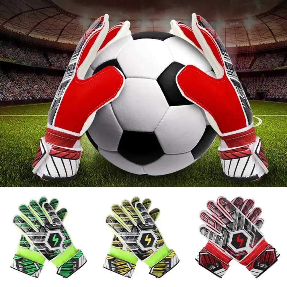 1 Pair Adults Kids Professional Soccer Goalkeeper Gloves Finger Protection Thickened Latex Football Goalkeeper Gloves XJ250606