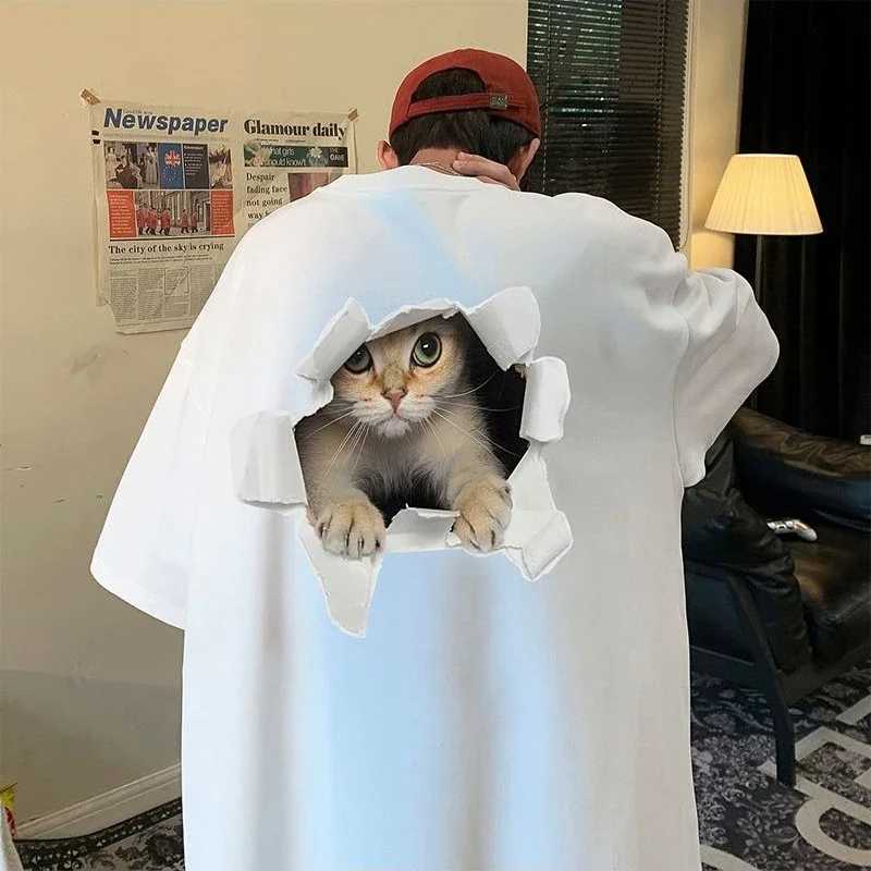 00 Cotton Male Tees Shirts Tops Loose Mens T-shirt Funny Elastic Korean Popular Clothes Basic Kpop Luxury High Quality Summer W250607