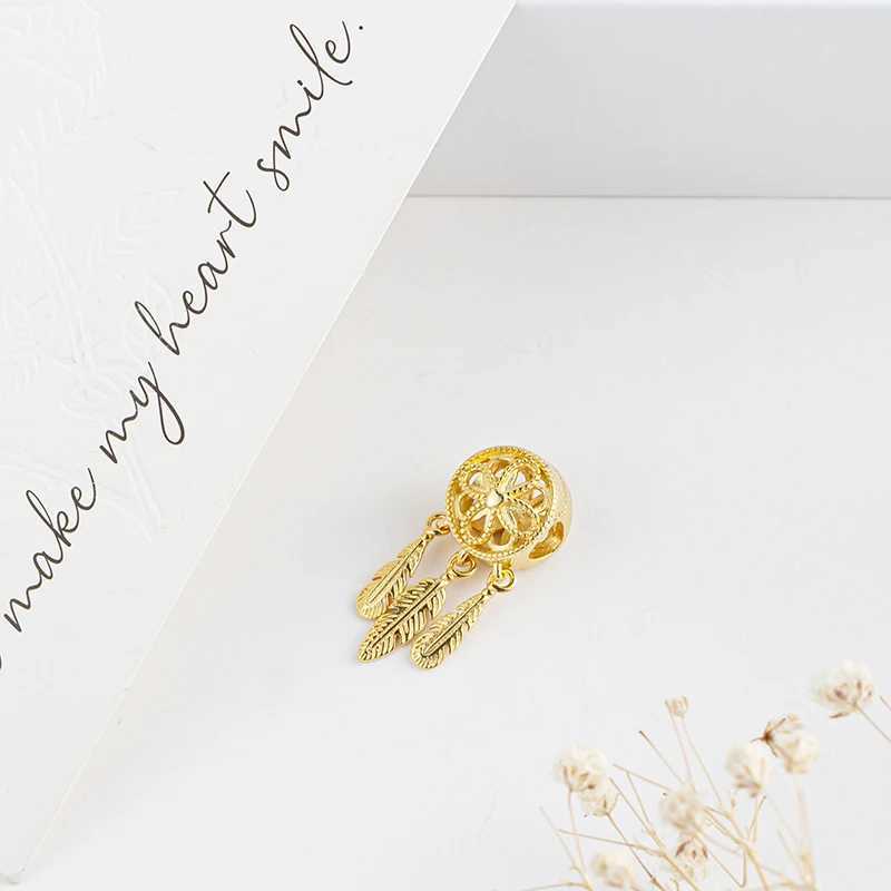 Miniso Gold Plated Series Charm Bead Fit Original European 925 Sterling Silver Bracelet Necklace DIY Jewelry Women Gift XJ250607