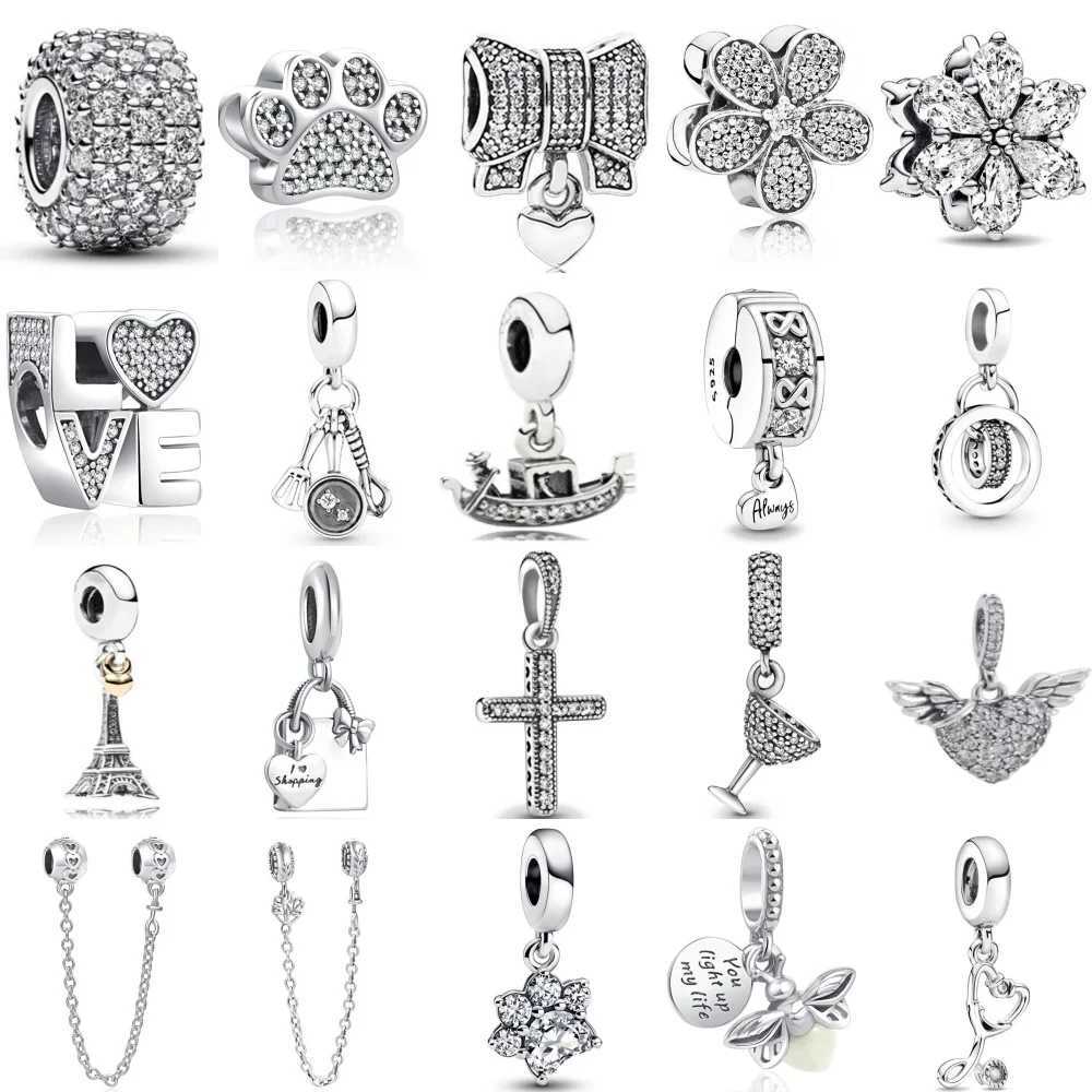 2025 Hot Selling Firefly Cross Tower DIY Charm 925 Sterling Silver Bead Fit European Bracelet Necklace Jewelry For Women XJ250607