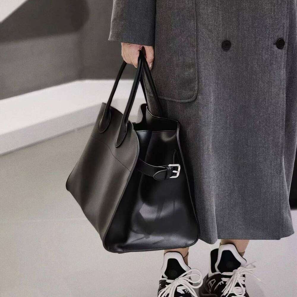 Frosted 2025 New High-End Large Capacity Tote Bag Genuine Leather Versatile Commuter One-Shoulder Handbag For Women