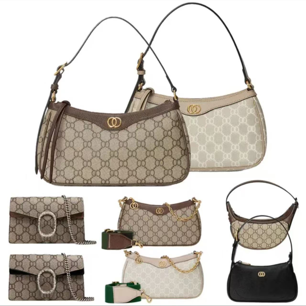 Designer Bag Shoulder Bag Ophidia Bag Women Classic Handbag Ladies Desianer Messenger Underarm Bag Lady Purse Brown Wallet Letterwith Strawberry Leather Bag