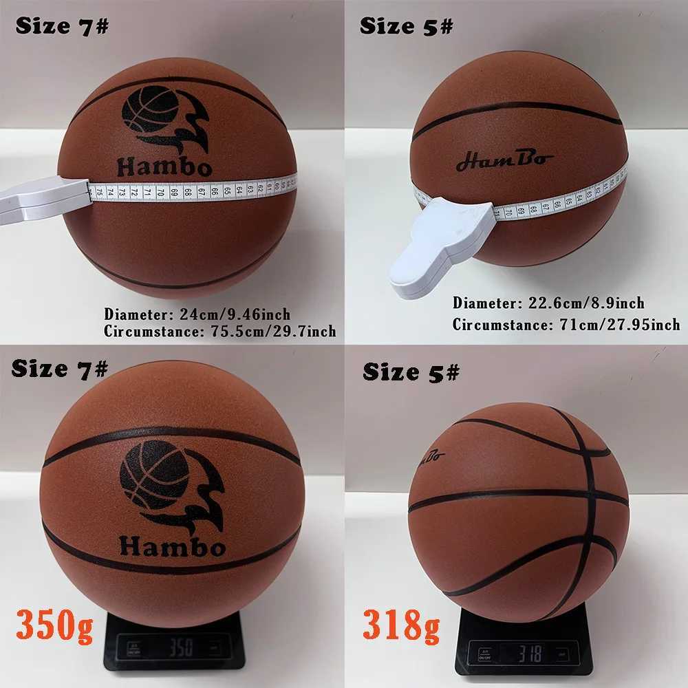 Mute Bouncing Basketball Ball Standard Diameter 24cm/22cm Indoor Dribble Practice Silent Ball College Basketball Bounce Quiet at HomeXJ250606