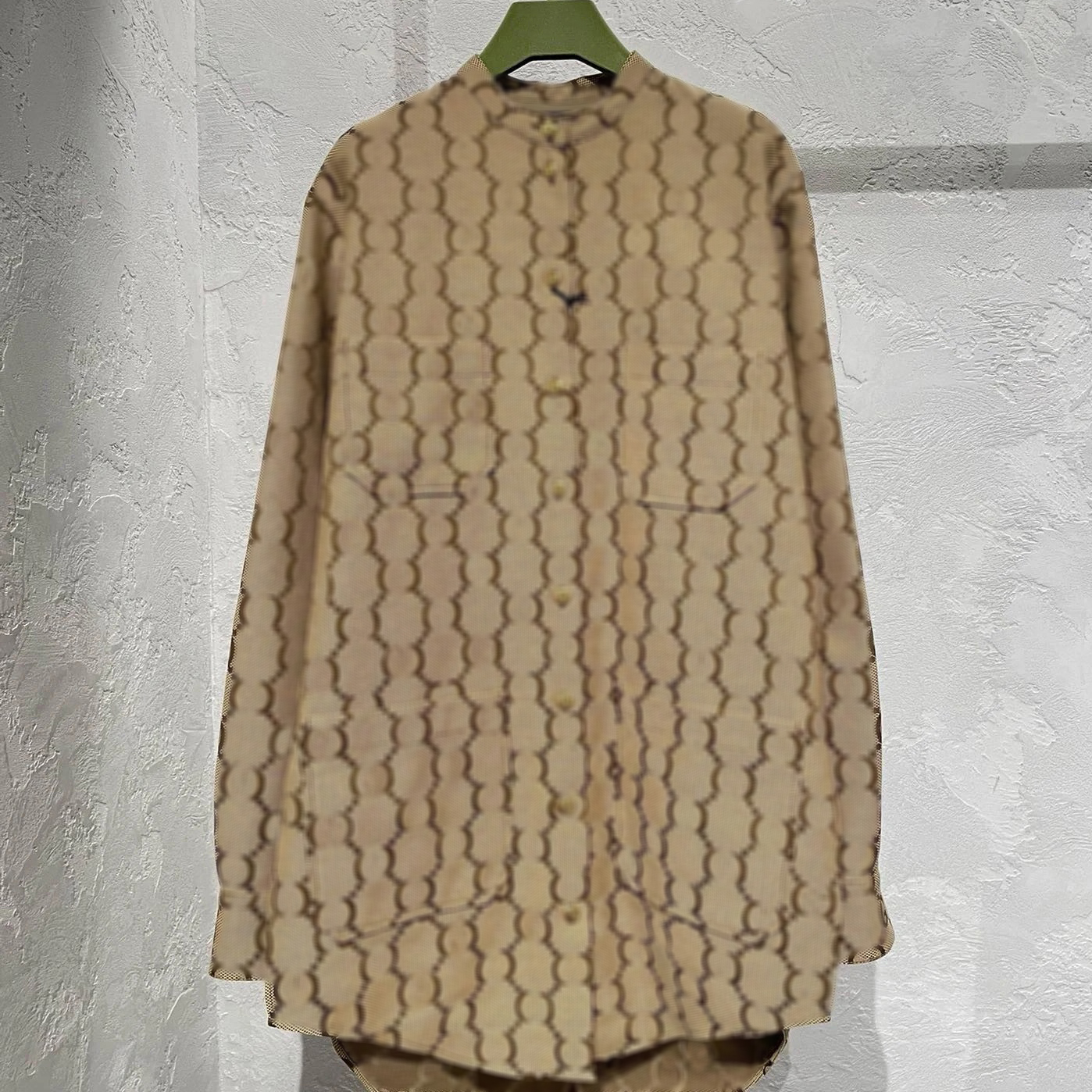 2023 Designer Ladies Casual Shirt Long Shirt Dress Casual Shirt Cardigan Women Khaki Casual Jacquard Shirt Coat G Letter Long Sleeve Shirt Bowling Shirt M-XXXL