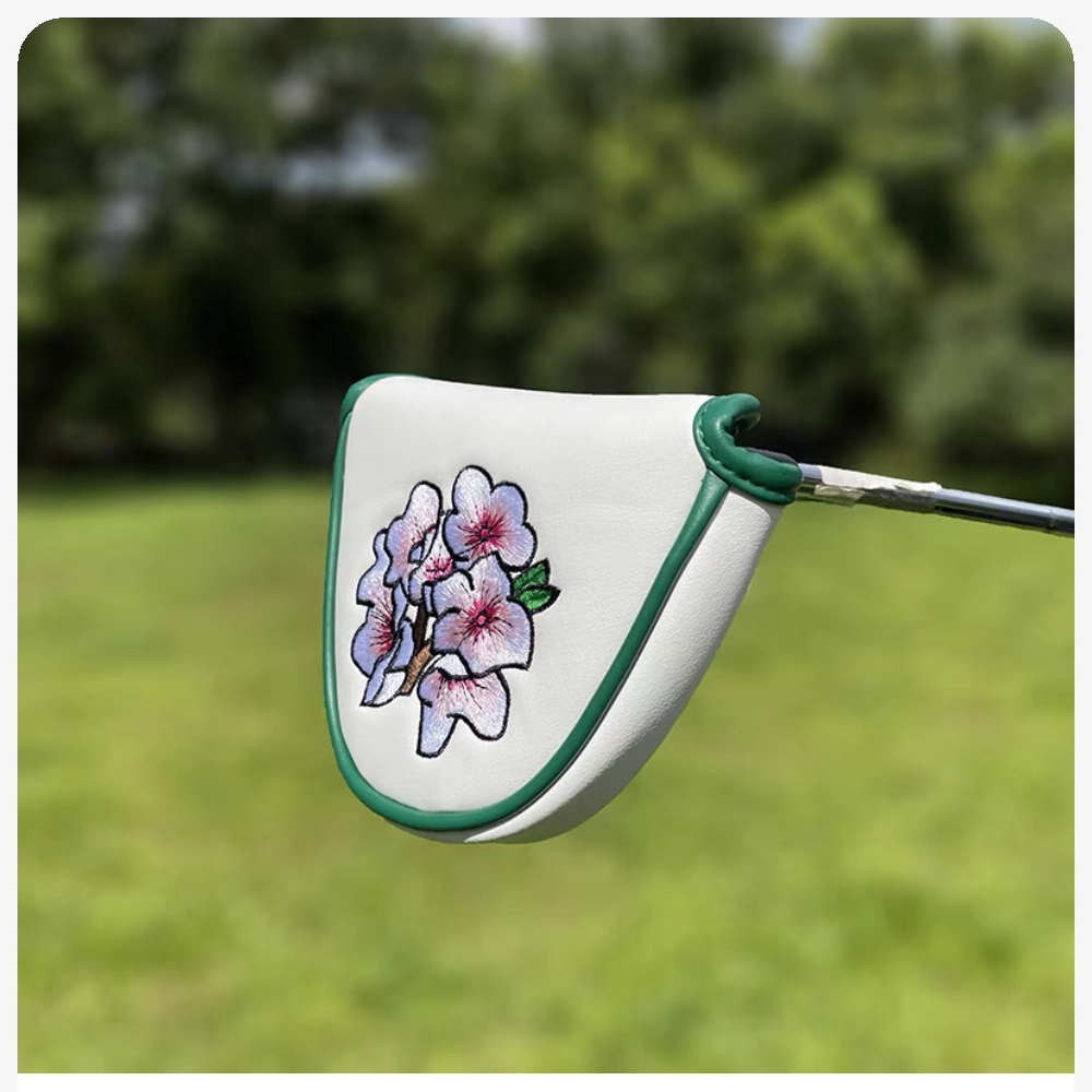 Golf Club Headcovers Wood Head covers Flower Design Driver Fairway Hybrid Woods Headcover Red PU Premium Leather Head