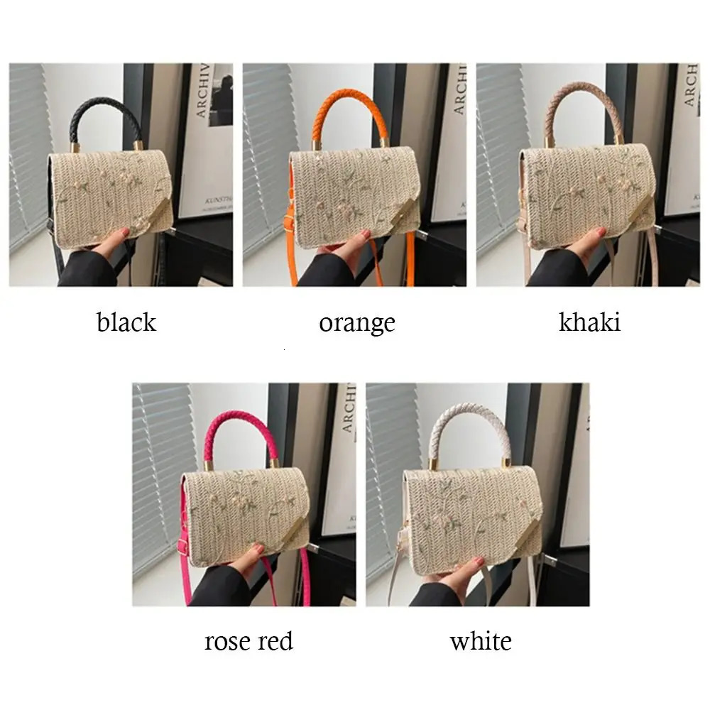 Shoulder Messenger Bag Girls Handbags Women Summer Bohemian Straw Woven Beach Crossbody Rattan Braid Grass Vacation Bag 250605