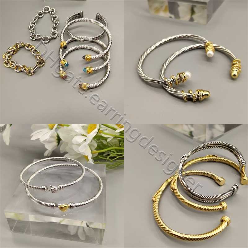 2025 Designer Bracelet Twisted Wire diamond gem Round Bracelets gold Women Fashion 925 sterling silver plated gift free Jewelry shipping Vintage Wrist: 15-20cm
